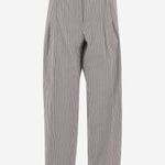 PANTALONI IN COTONE E SETA A RIGHE 010920 3132703 DRIES VAN NOTEN 