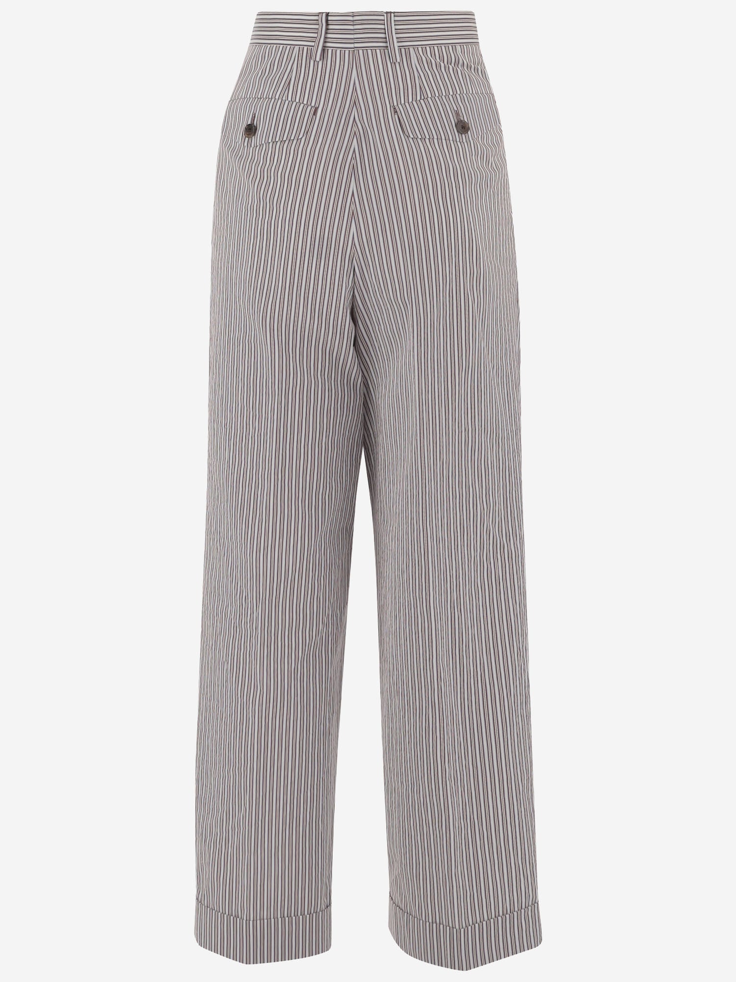 PANTALONI IN COTONE E SETA A RIGHE 010920 3132703 DRIES VAN NOTEN 