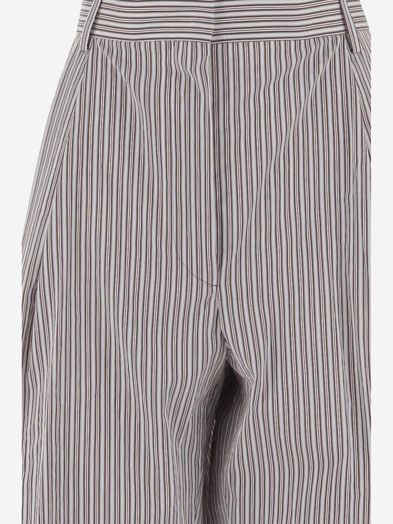 PANTALONI IN COTONE E SETA A RIGHE 010920 3132703 DRIES VAN NOTEN 