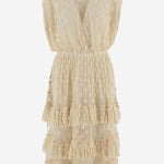 ABITO IN MISTO COTONE CON FANTASIA POIS E GONNA A BALZE 011007 3291005 DRIES VAN NOTEN 