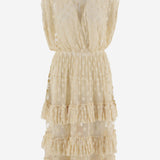 ABITO IN MISTO COTONE CON FANTASIA POIS E GONNA A BALZE 011007 3291005 DRIES VAN NOTEN 