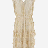 ABITO IN MISTO COTONE CON FANTASIA POIS E GONNA A BALZE 011007 3291005 DRIES VAN NOTEN 