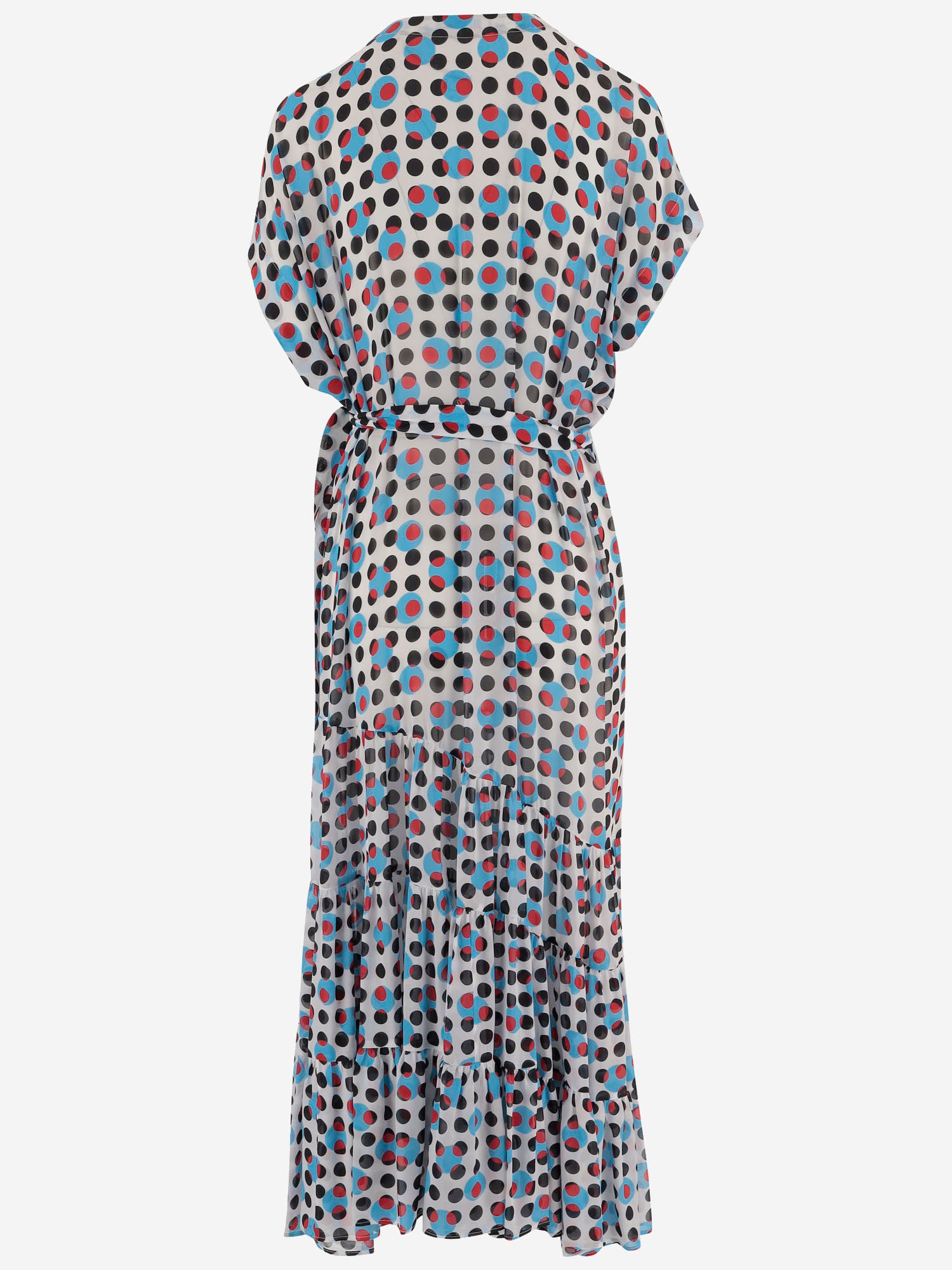 ABITO IN CUPRO A PORTAFOGLIO CON STAMPA A POIS 011062 3016505 DRIES VAN NOTEN 