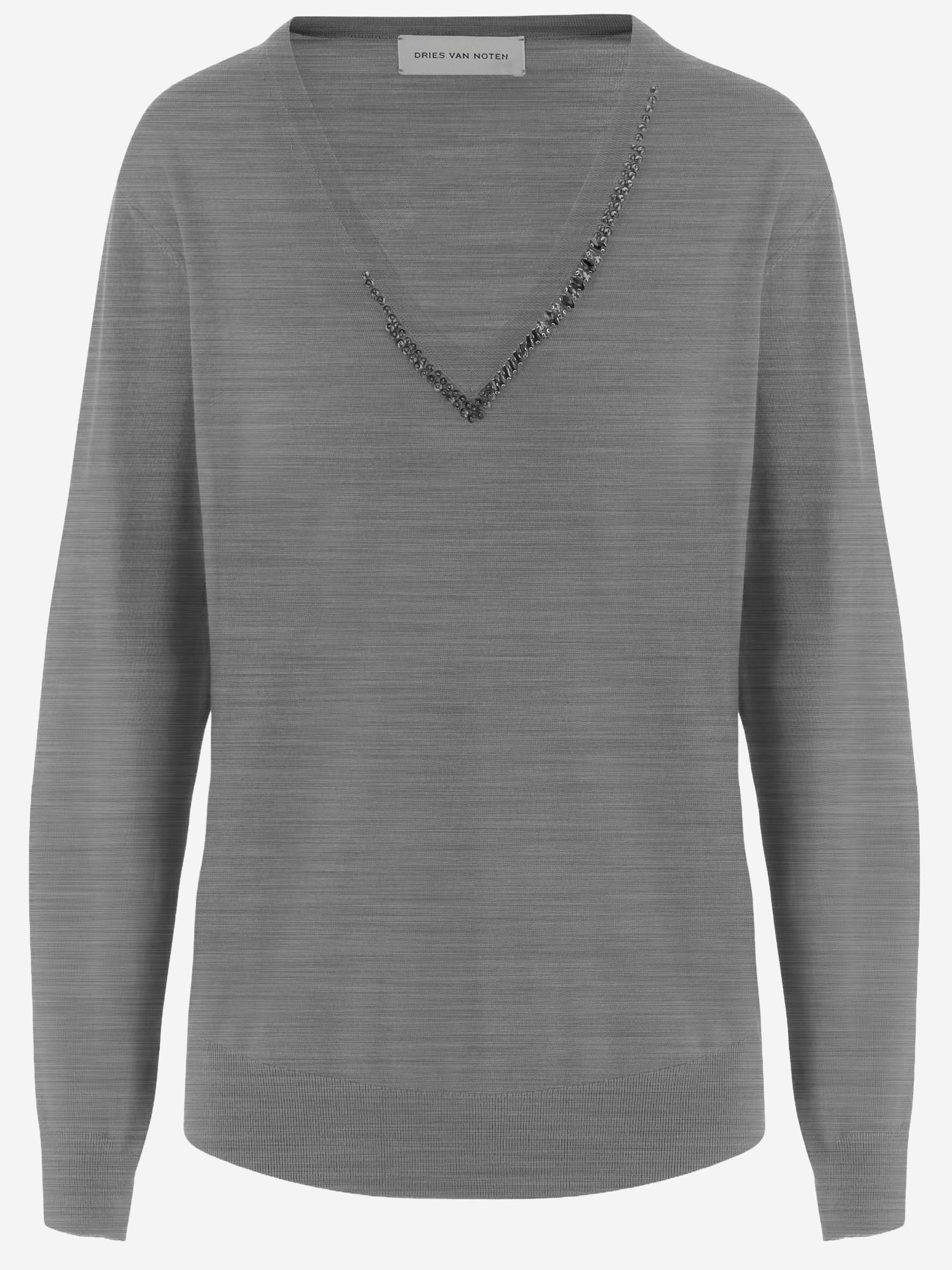 MAGLIA IN LANA CON DECORAZIONE SULLO SCOLLO 011204 3700802 DRIES VAN NOTEN 