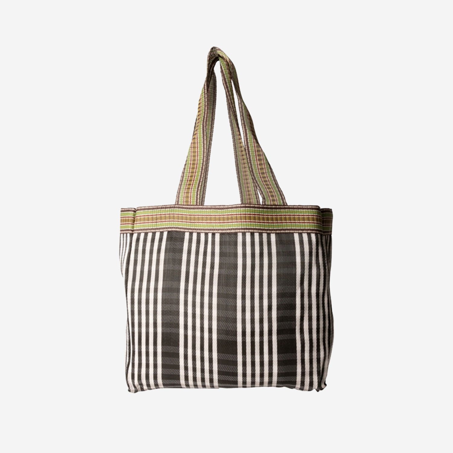 BORSA SHOPPING CON MOTIVO A RIGHE AU820993 08BLACK/WHITE EJA 