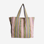 BORSA SHOPPING CON MOTIVO A RIGHE AU820995 06YELLOW/BLUE/PURPLE EJA 