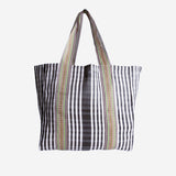 BORSA SHOPPING CON MOTIVO A RIGHE AU820995 08BLACK/WHITE EJA 