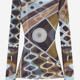 TOP IN NYLON CON STAMPA VIVARA 6HJM476H849 016 EMILIO PUCCI 