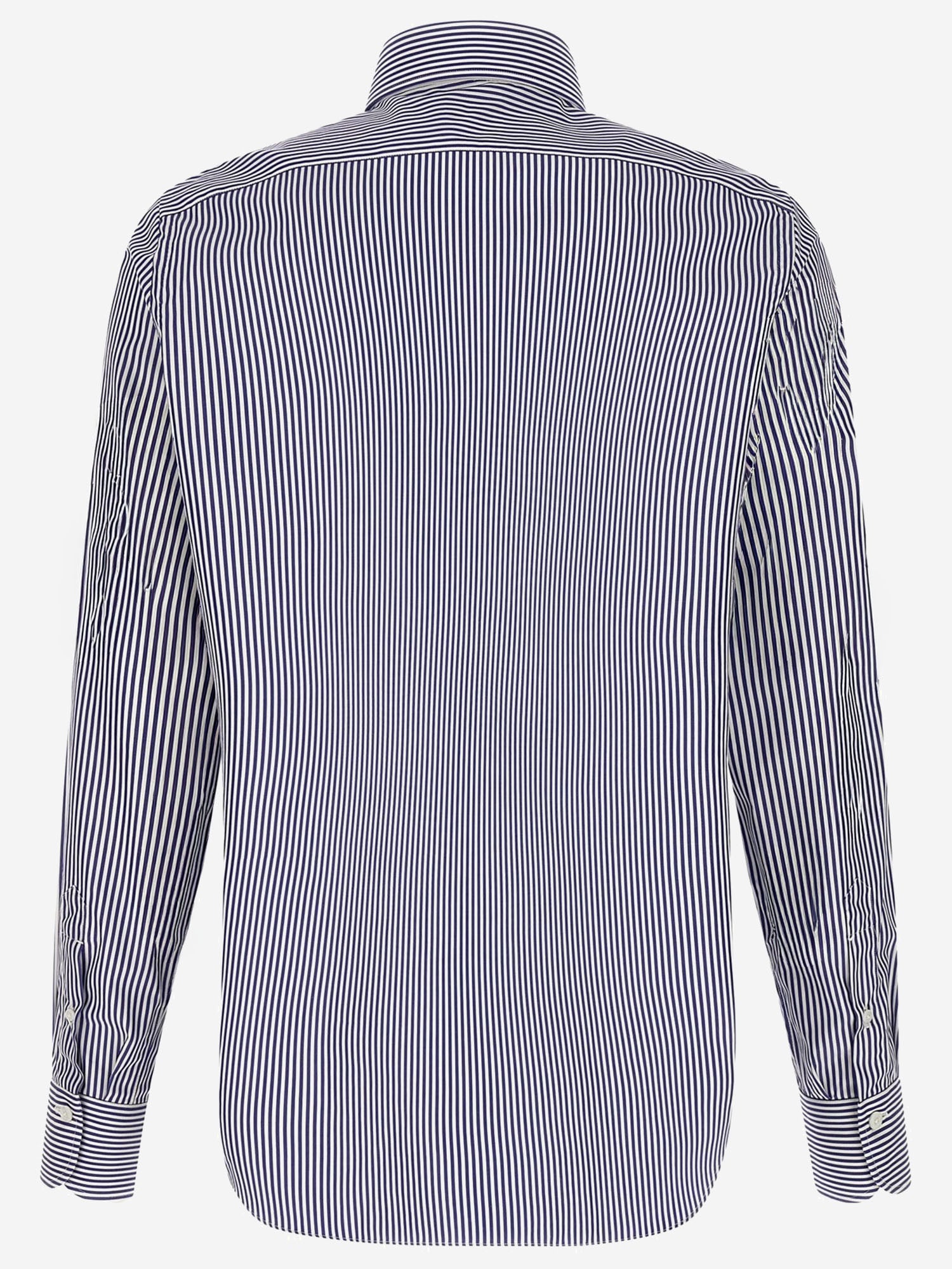 CAMICIA IN COTONE CON MOTIVE A RIGHE C0499 02 FINAMORE 