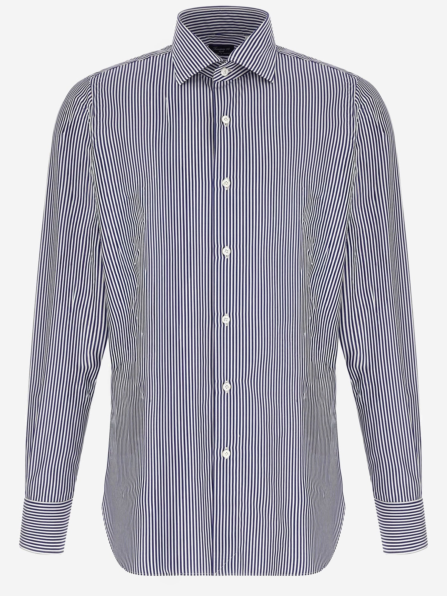 CAMICIA IN COTONE CON MOTIVE A RIGHE C0499 02 FINAMORE 