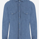CAMICIA IN COTONE E LINO C0724D 04 FINAMORE 