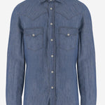 CAMICIA IN COTONE E LINO C0724D 11 FINAMORE 