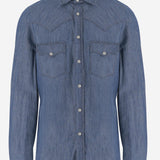 CAMICIA IN COTONE E LINO C0724D 11 FINAMORE 