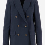 GIACCA DOPPIOPETTO IN VISCOSA E LINO 2973 3687BLU F.IT 