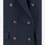 GIACCA DOPPIOPETTO IN VISCOSA E LINO 2973 3687BLU F.IT 