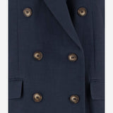 GIACCA DOPPIOPETTO IN VISCOSA E LINO 2973 3687BLU F.IT 