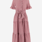 ABITO IN COTONE A RIGHE CON COLLO ARRICCIATO 4394 48510008 F.IT 