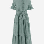ABITO IN COTONE A RIGHE CON COLLO ARRICCIATO 4394 48510132 F.IT 