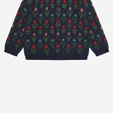 CARDIGAN IN COTONE CON MOTIVO FLOREALE 7526 DARKNAVYFLOWER FUB KIDS 