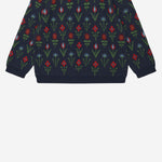 CARDIGAN IN COTONE CON MOTIVO FLOREALE 7526 DARKNAVYFLOWER FUB KIDS 