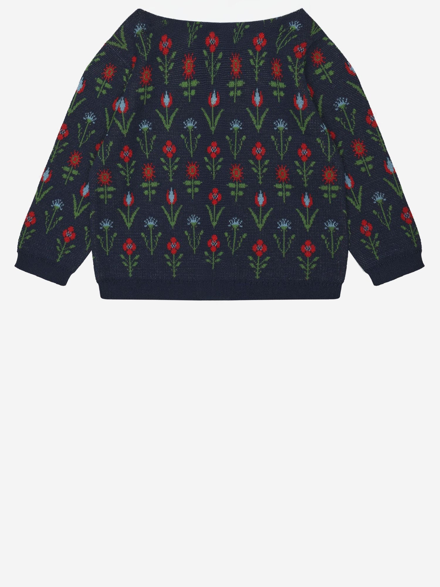 CARDIGAN IN COTONE CON MOTIVO FLOREALE 7526 DARKNAVYFLOWER FUB KIDS 