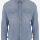 CAMICIA IN DENIM DI COTONE STRETCH WEST 76A2621 GHERARDI 