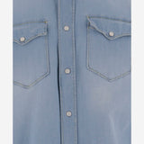 CAMICIA IN DENIM DI COTONE STRETCH WEST 76A2621 GHERARDI 