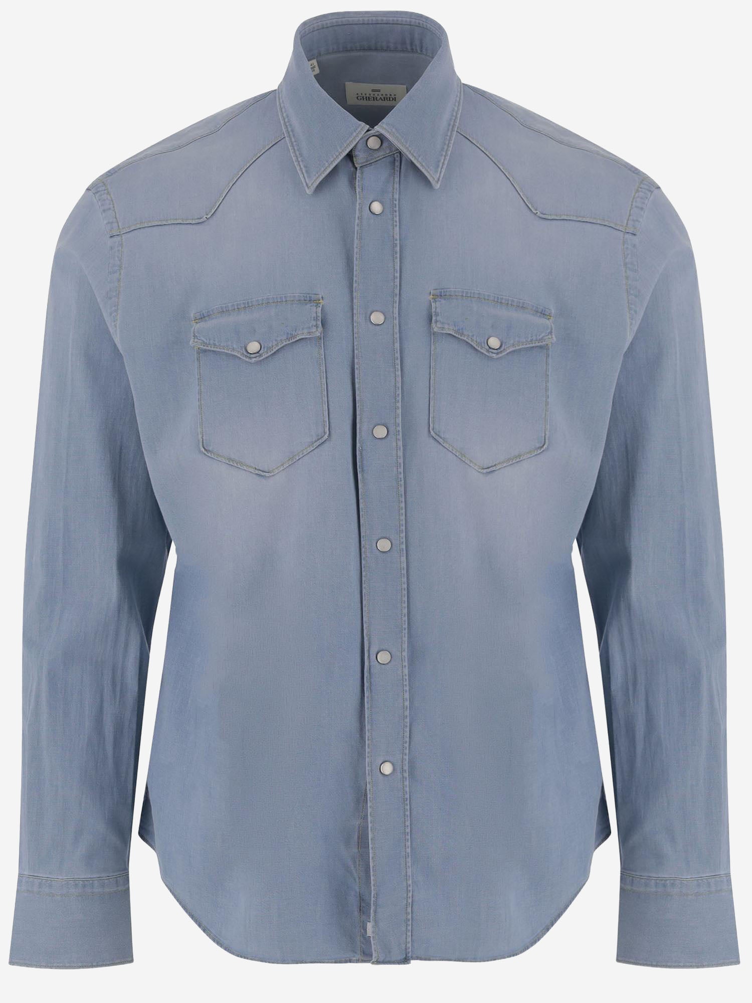CAMICIA IN DENIM DI COTONE STRETCH WEST 76A2621 GHERARDI 