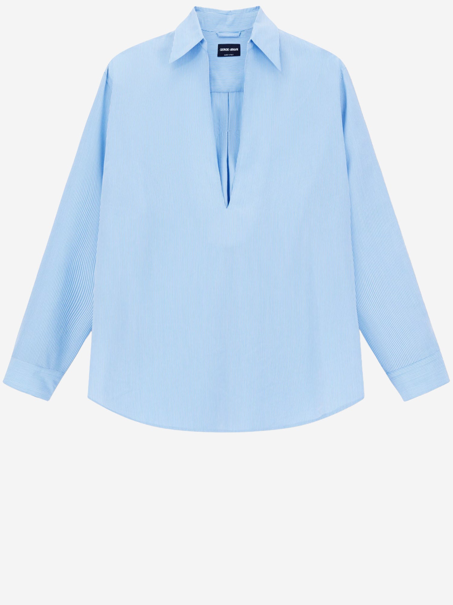CAMICIA APERTA IN MISTO LYOCELL MICRO RIGATO GM003494 TE20924M9288 GIORGIO ARMANI 