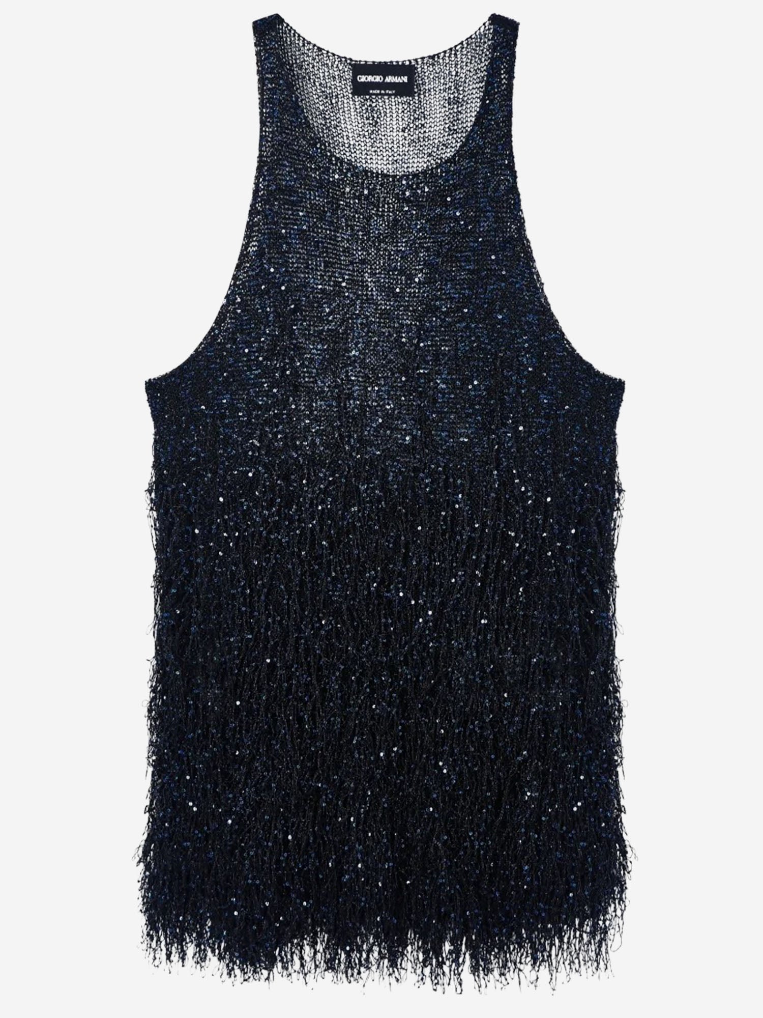 TOP IN JERSEY LUREX CON FRANGE GW003312 AF25439FB055 GIORGIO ARMANI 