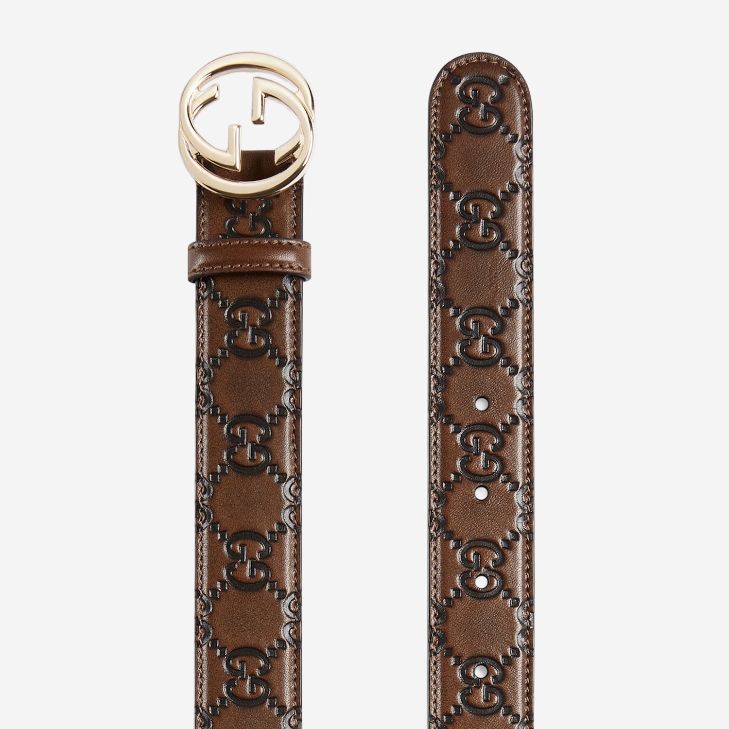 CINTURA CON FIBBIA INCROCIO GG 813008 AAFYH2743 GUCCI 