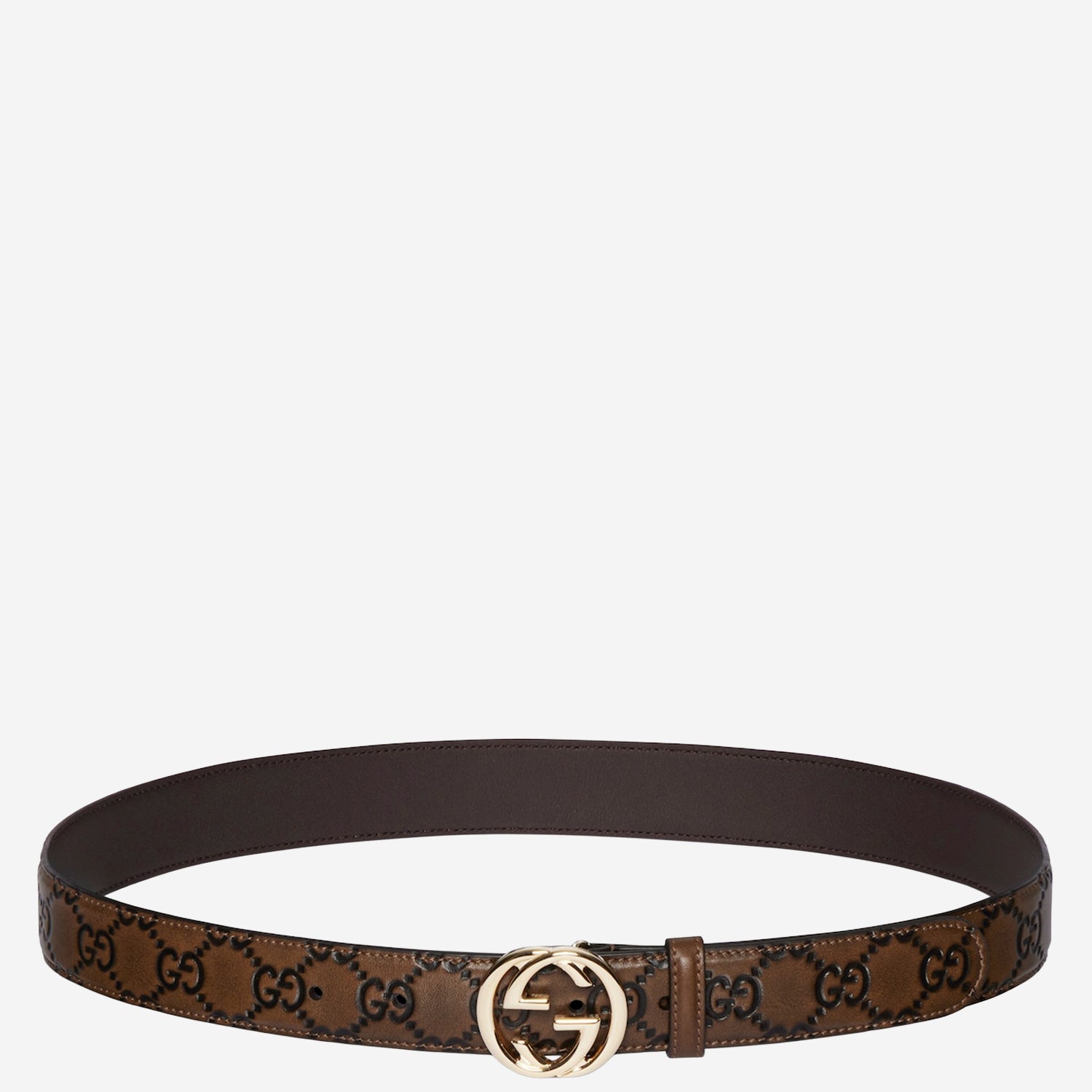 CINTURA CON FIBBIA INCROCIO GG 813008 AAFYH2743 GUCCI 