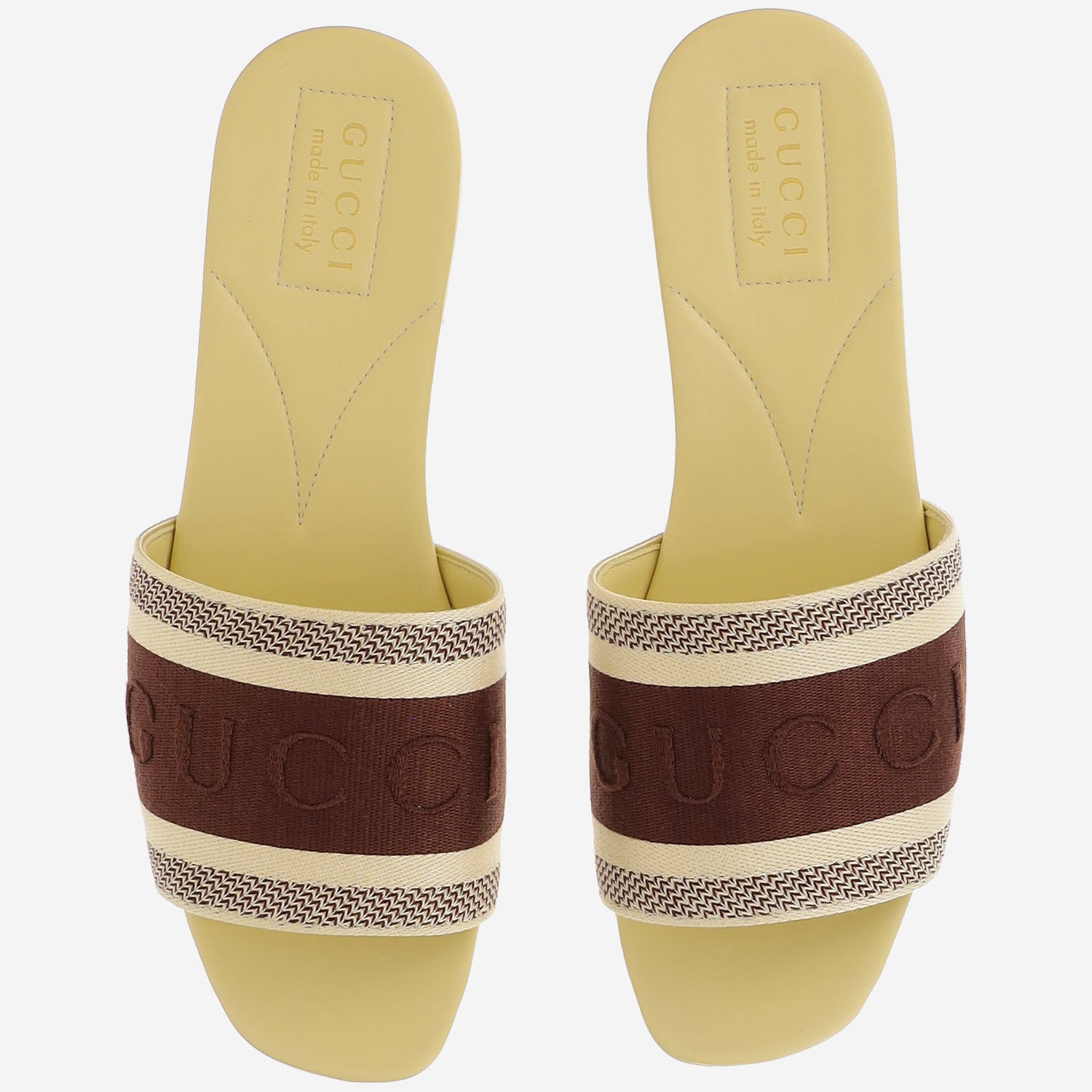 SANDALI SLIDER IN COTONE CON LOGO 817564 FAECG2267 GUCCI 