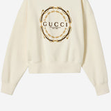Felpa in jersey di cotone con stampa logo 837931 XJHQV9733 GUCCI 