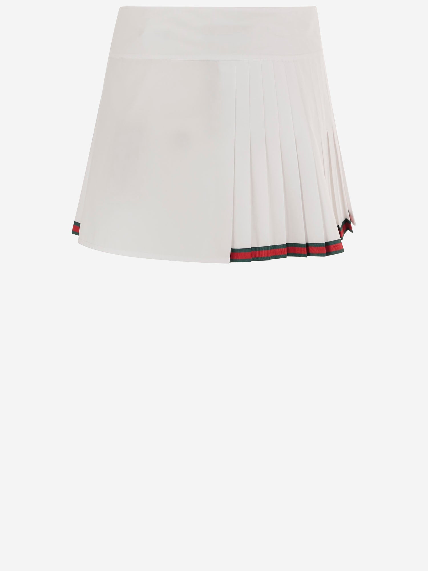 GONNA IN COTONE CON PIEGHE PARZIALI E BANDE WEB 846659 ZAJP19000 GUCCI 