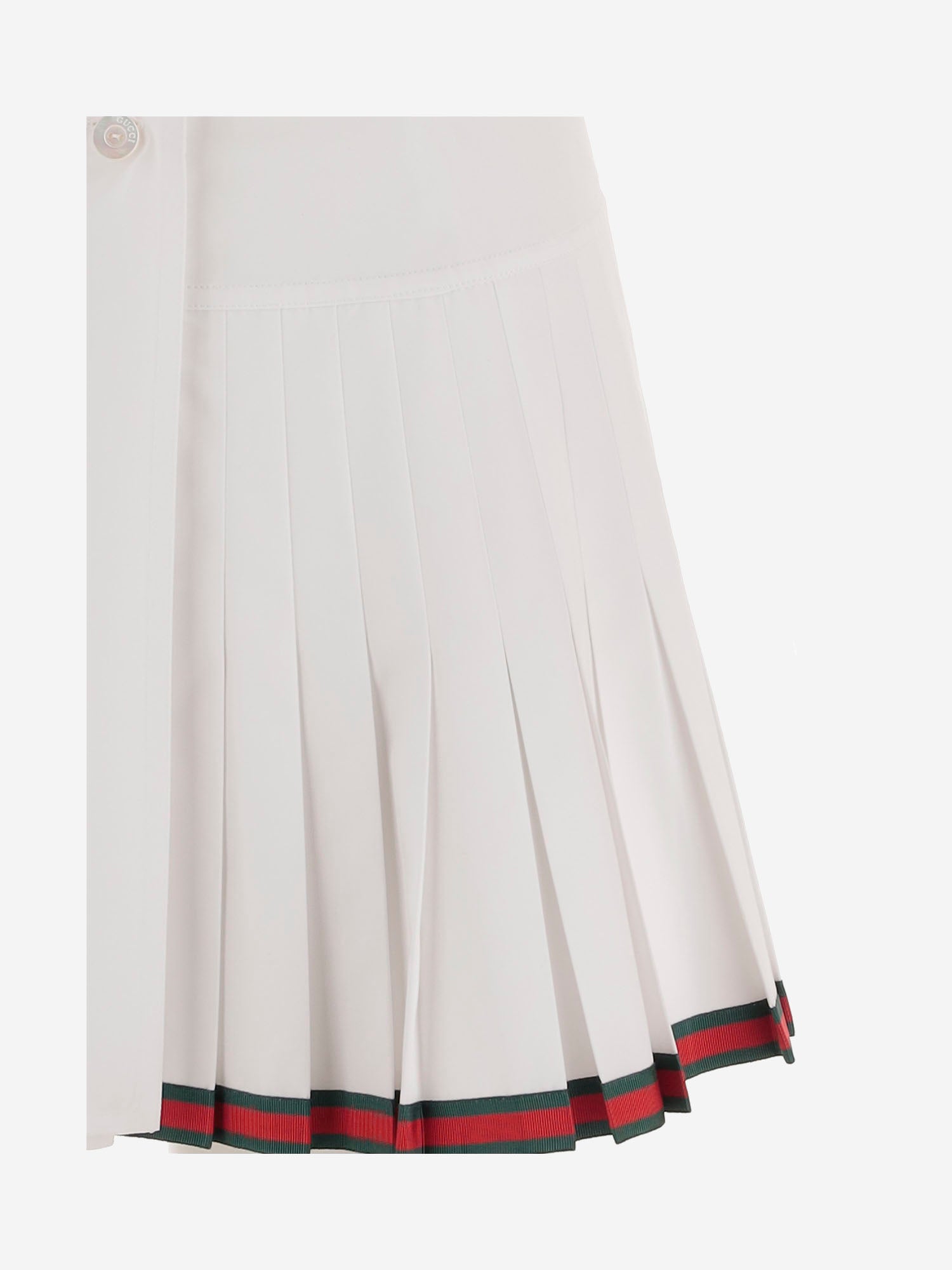 GONNA IN COTONE CON PIEGHE PARZIALI E BANDE WEB 846659 ZAJP19000 GUCCI 