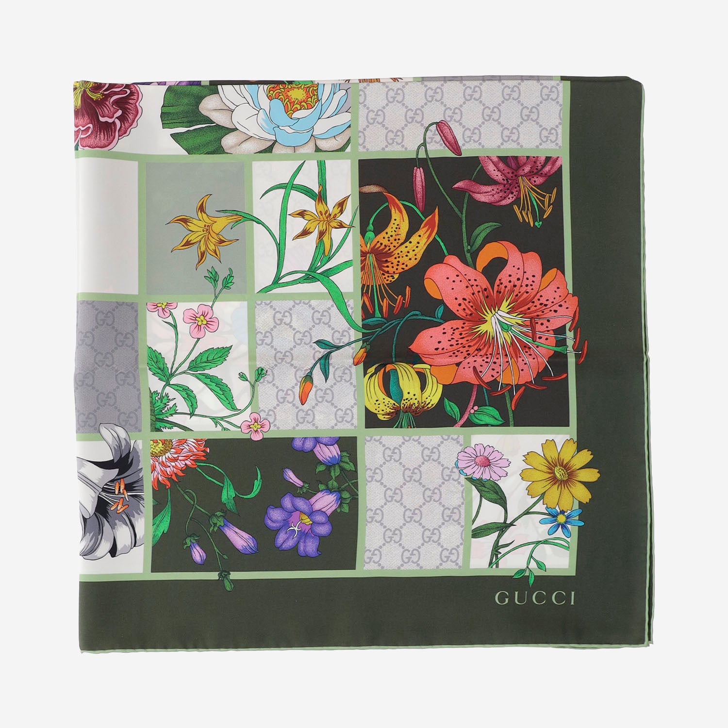 FOULARD IN SETA CON MOTIVO FLOREALE 850107 3G0013367 GUCCI 