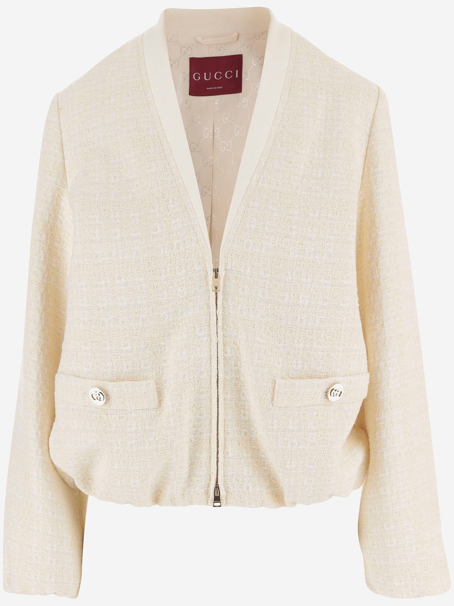 GIACCA IN TWEED DI COTONE A QUADRI 851888 ZAUB69777 GUCCI 