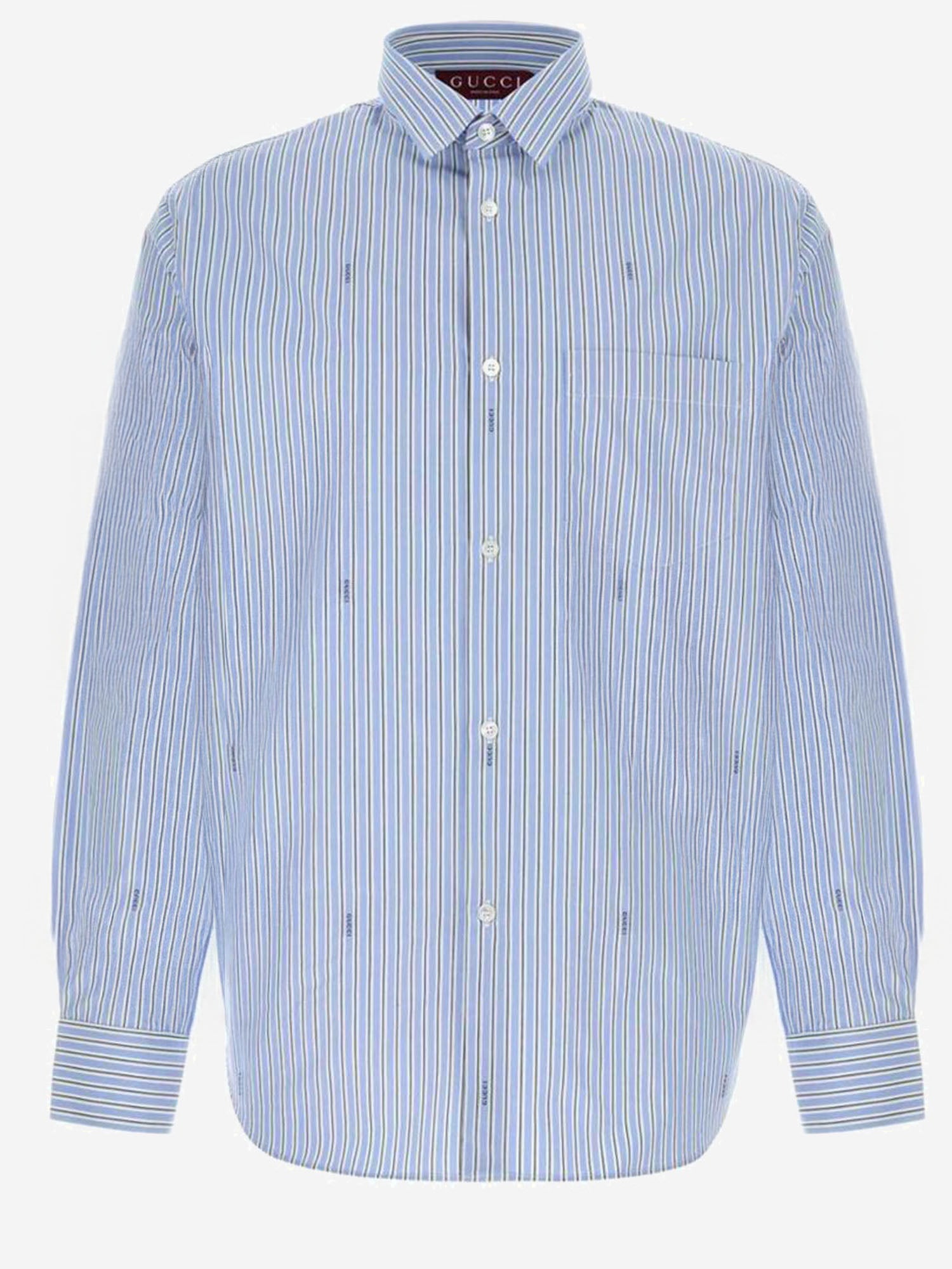 CAMICIA IN POPELINE DI COTONE A RIGHE 852714 ZAUBA4061 GUCCI 