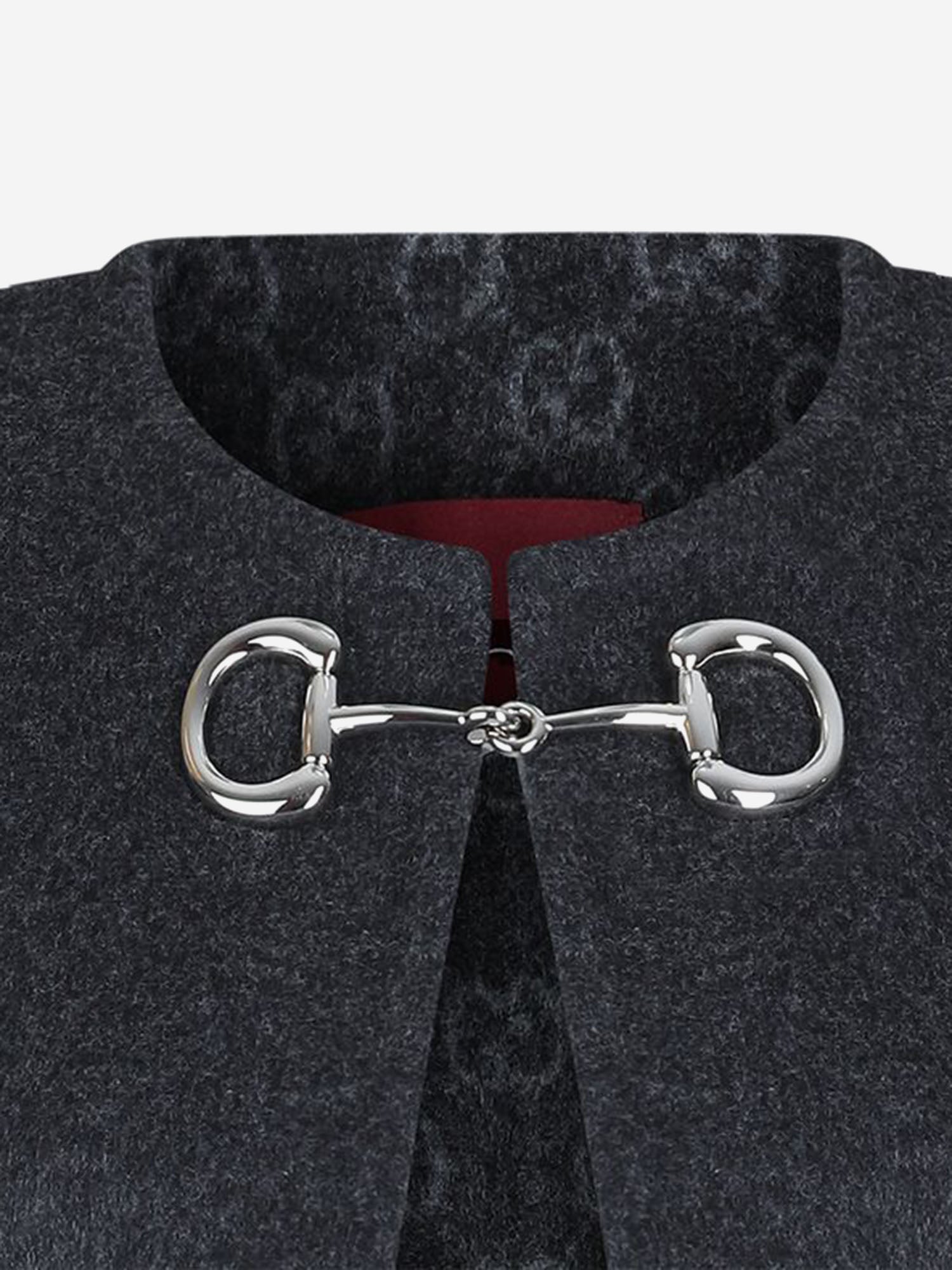 MANTELLA REVERSIBILE IN MISTO LANA CON MORSETTO 852796 ZAQW01179 GUCCI 