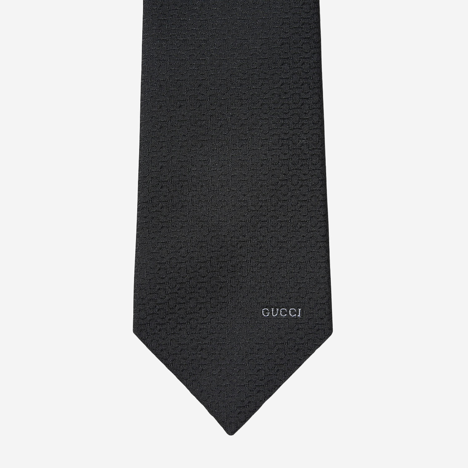 CRAVATTA IN SETA JACQUARD CON MORSETTO GUCCI 853356 4E6481000 GUCCI 
