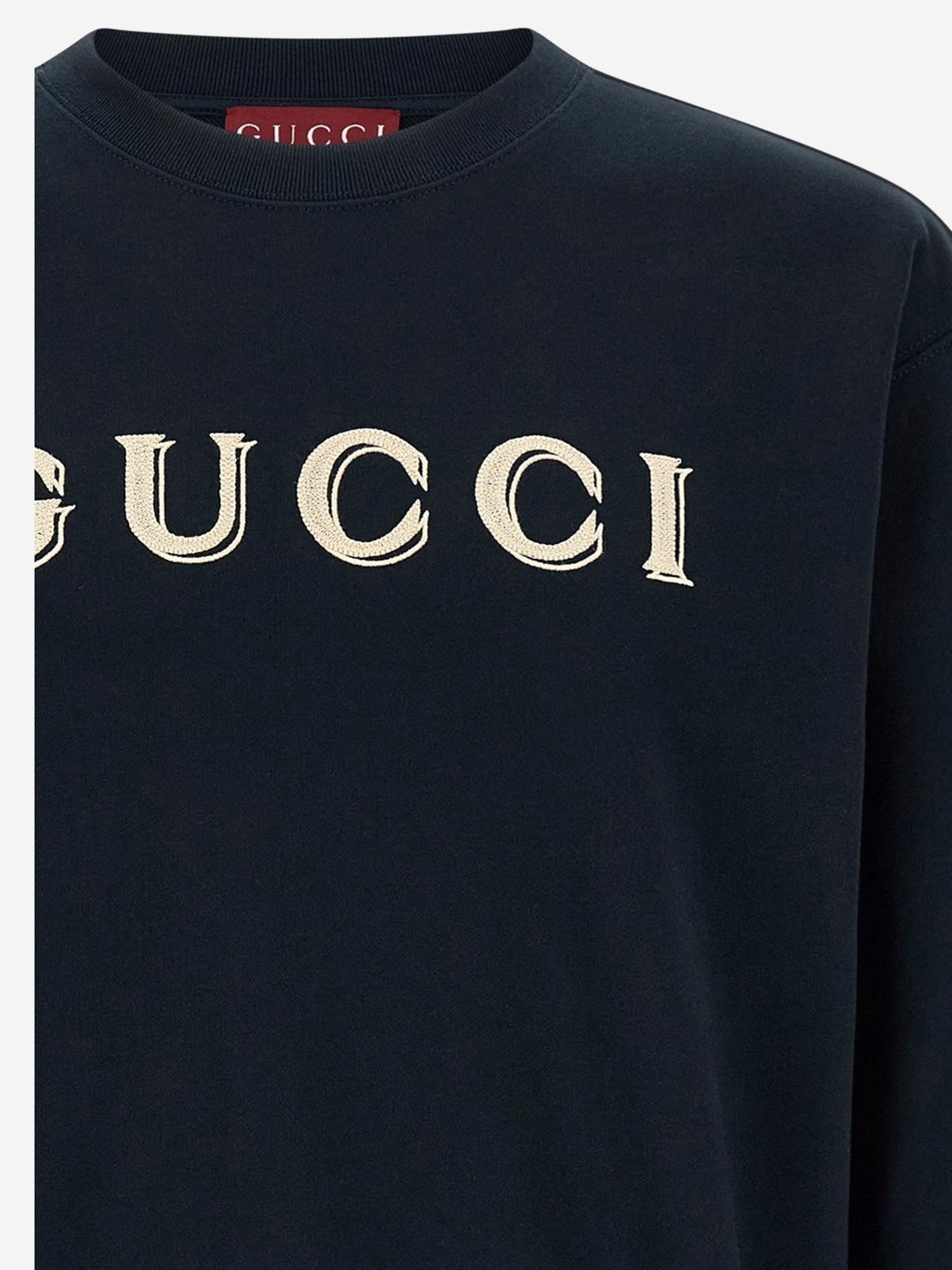 Felpa in jersey di cotone con ricamo logo 854224 XJHNA4794 GUCCI 