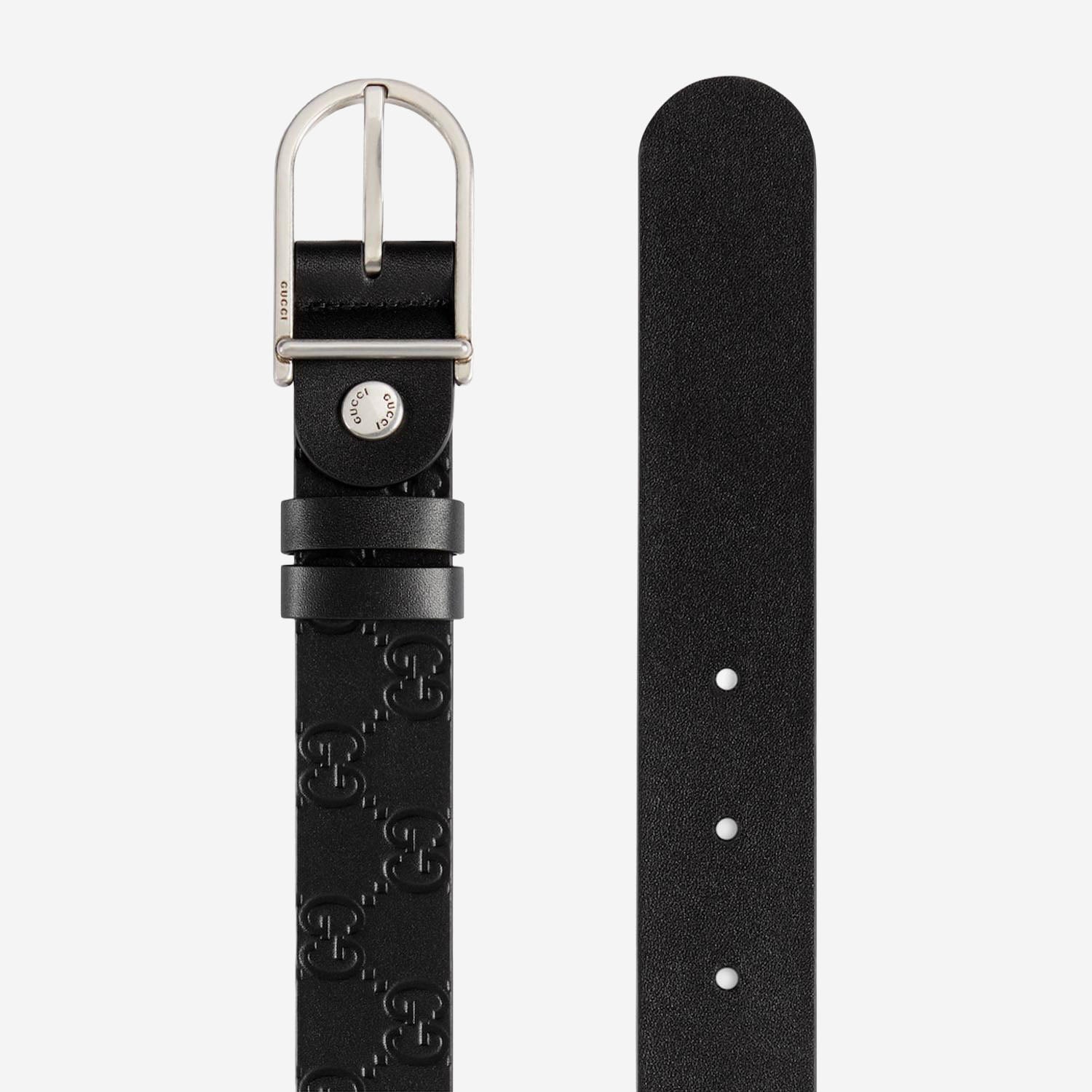 CINTURA REVERSIBILE CON FIBBIA ARROTONDATA 854734 AAFDV1000 GUCCI 