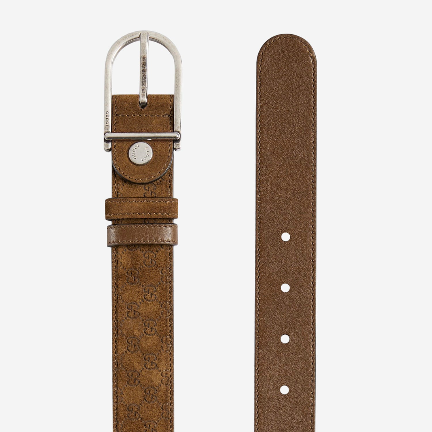 CINTURA REVERSIBILE CON FIBBIA ARROTONDATA 854734 AAFWJ2118 GUCCI 