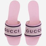 SANDALI SLIDER IN COTONE CON LOGO 854805 FAFSL5855 GUCCI 