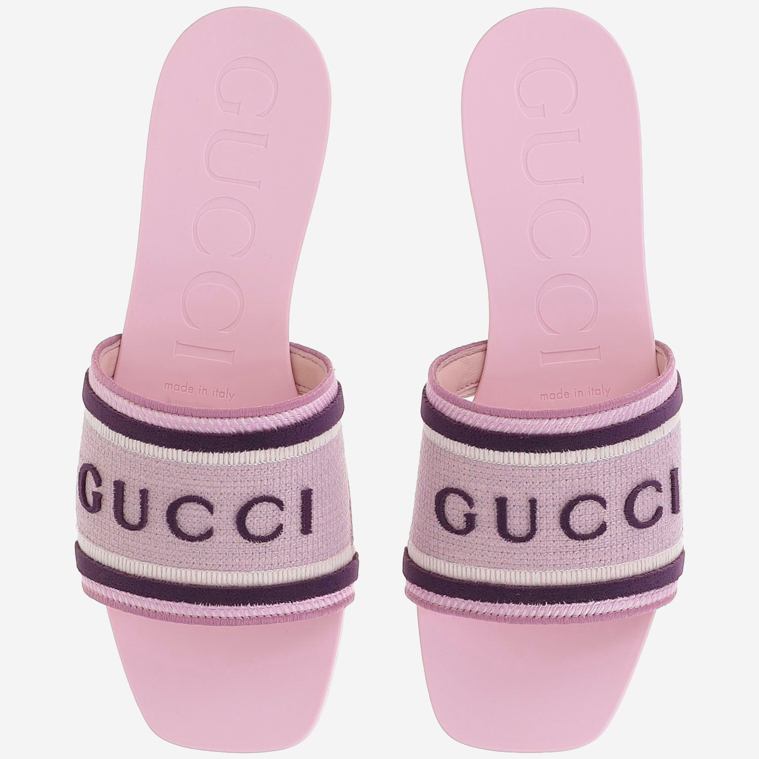 SANDALI SLIDER IN COTONE CON LOGO 854805 FAFSL5855 GUCCI 