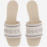 SANDALI SLIDER IN COTONE CON LOGO 854805 FAFSL9093 GUCCI 