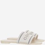 SANDALI SLIDER IN COTONE CON LOGO 854805 FAFSL9093 GUCCI 