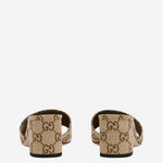 SANDALI SLIDER IN TESSUTO GG 854882 9SF102544 GUCCI 