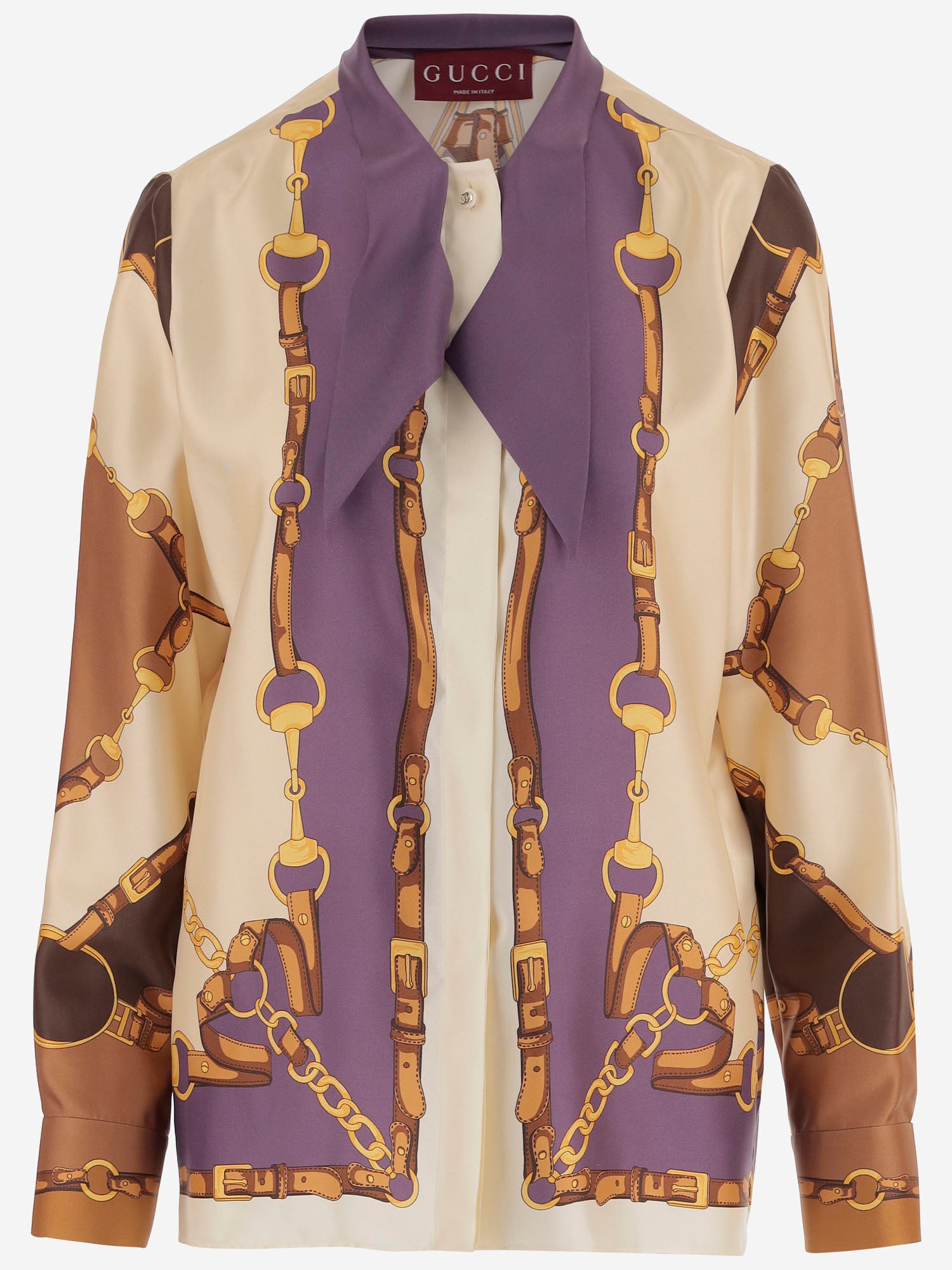 CAMICIA IN TWILL DI SETA CON STAMPA 855593 ZAUK42358 GUCCI 